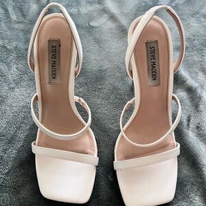 Steve Madden Women's White Strappy Heels